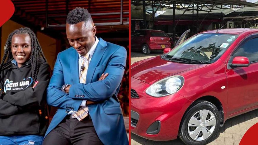 Netizens are praising Oga Obinna for gifting a car to Dem wa Facebook.